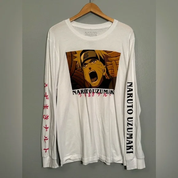 Vintage Y2K Naruto Uzumaki Shippiden Collection Long Sleeve Tee Shirt Size XL - Picture 1 of 4